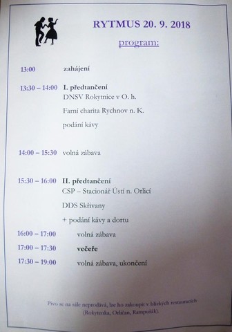 Program taneční zábavy